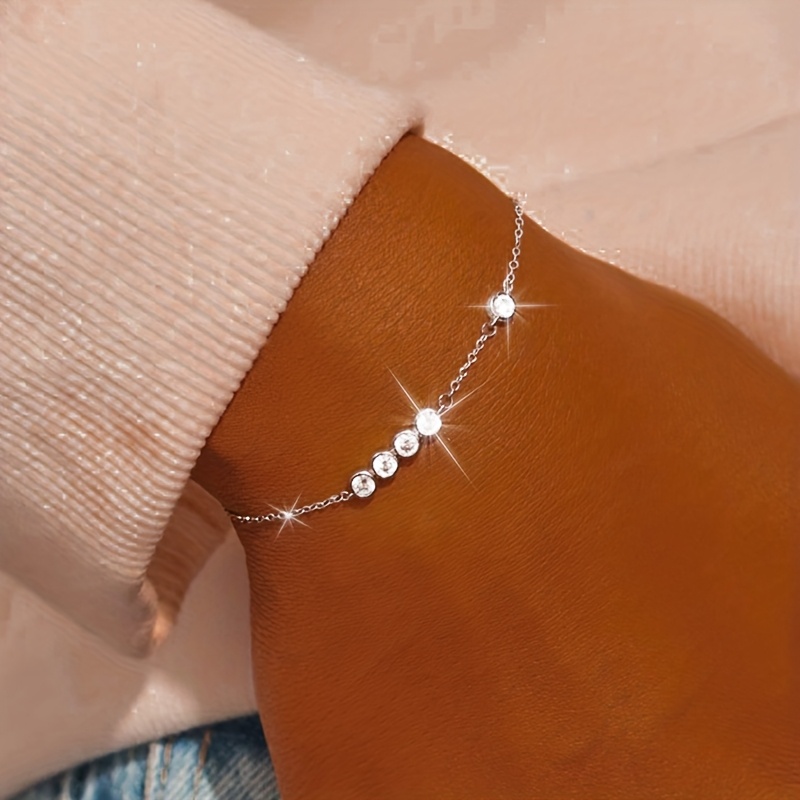 925 Silver Synthetic Zirconia Bead Bracelet